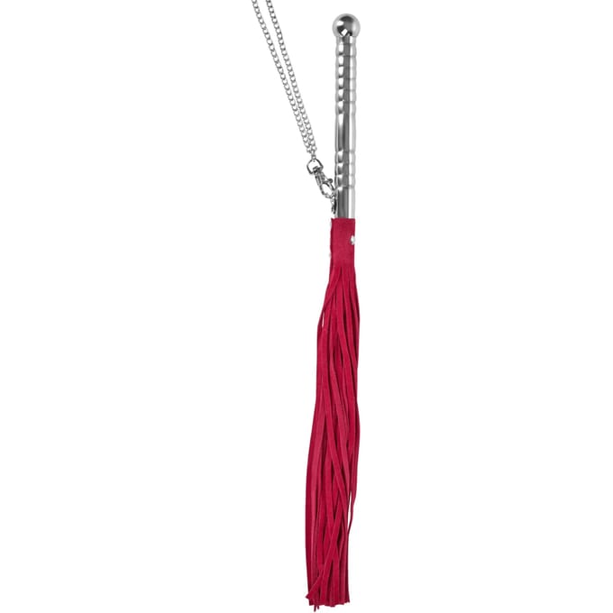 Rimba - Leren Zweep (Flogger) Met Metalen Handvat - Roze