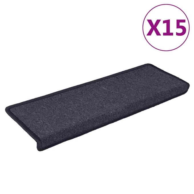 vidaXL - Trapmatten - 15 - st - 65x21x4 - cm - donkergrijs - en - blauw