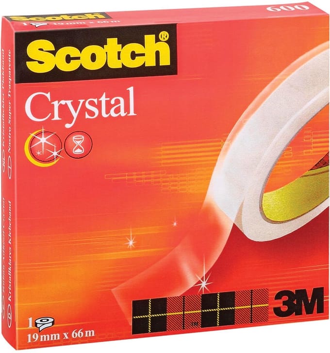 Plakband Scotch Crystal 600 19mmx66m transparant | 12 stuks