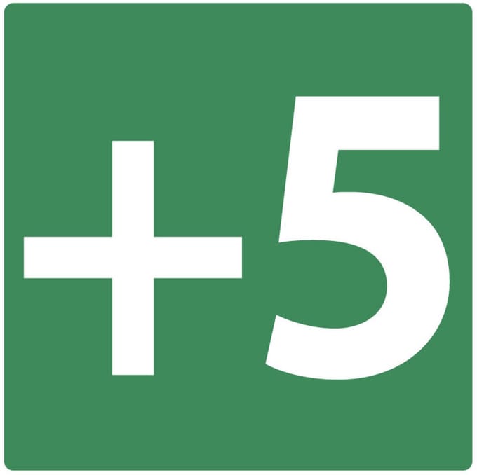 Niveau +5 bord - kunststof 100 x 100 mm