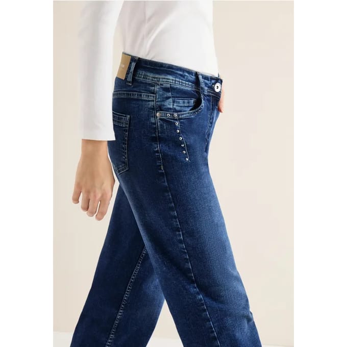 Wide Legs jeans met klinknagels