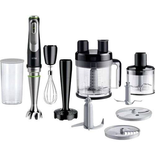 Braun MultiQuick 9 MQ9187XLI – Staafmixer met XL foodprocessor, hakmolen en pureervoet, ActiveBlade technologie en iMode bediening, SplashControl antispatvoet en PowerBell Plus, Zwart, 1200 W