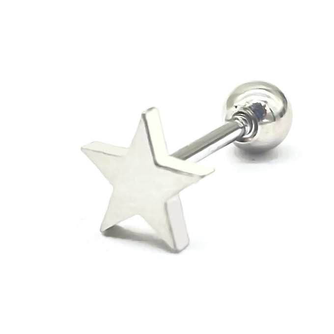 Oorpiercing Ster - RVS - 5 mm - Zilverkleurig