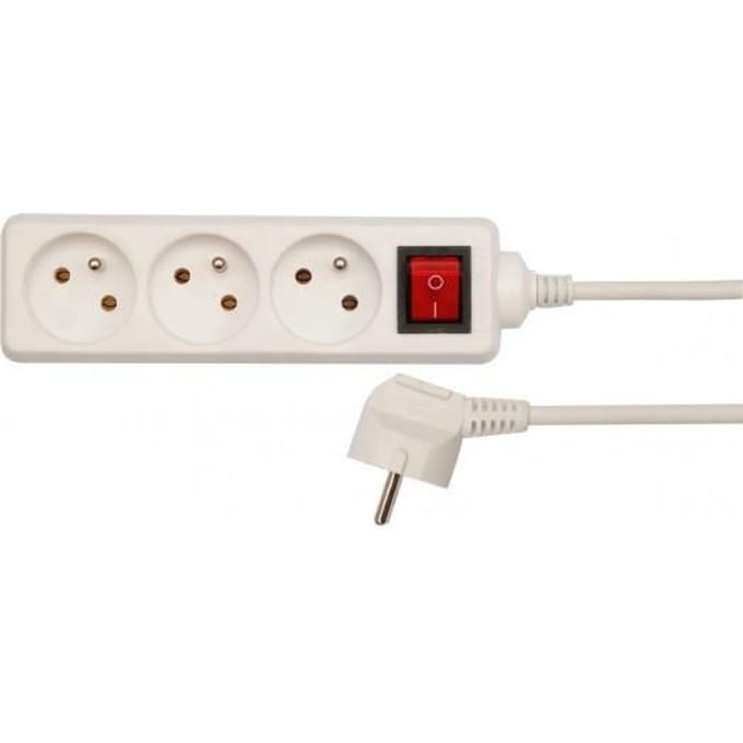 Vorel 72524 - Stekkerdoos - 3 Stopcontacten - Verlichte Schakelaar - 1,5m Kabel