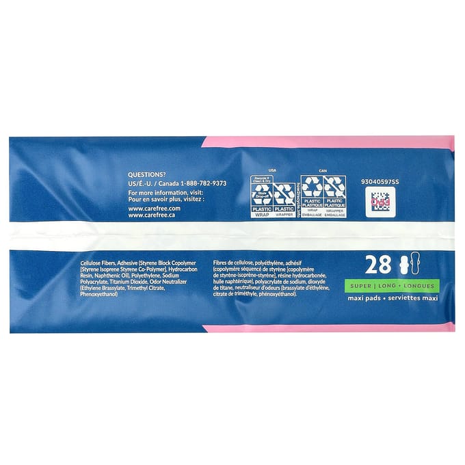 Maxi, super long, avec ailettes, 28 serviettes blue