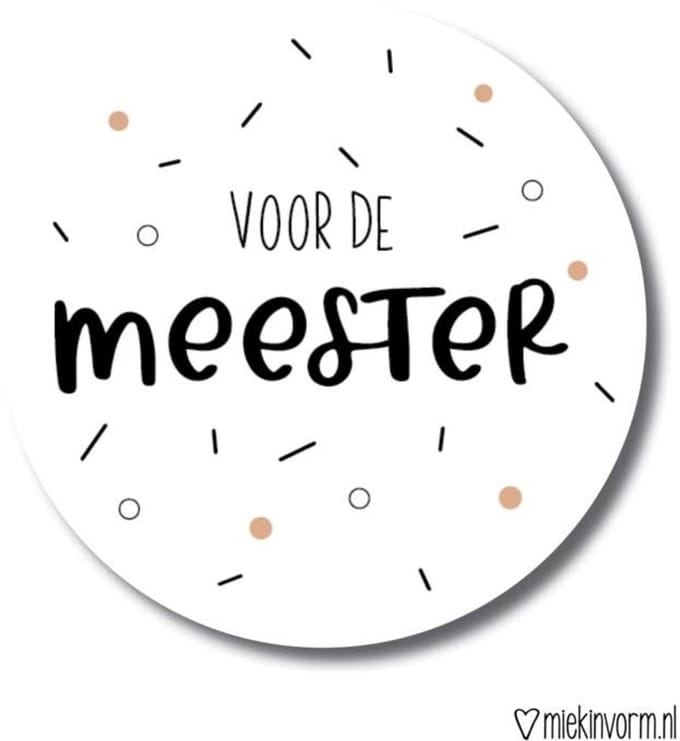 10x Sticker Meester Confetti