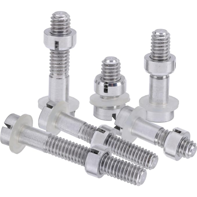 6 Stuks M2.5 Schroefbouten Moeren Ringetjes Set Zilver voor Draaitafel Element Montage Kit white