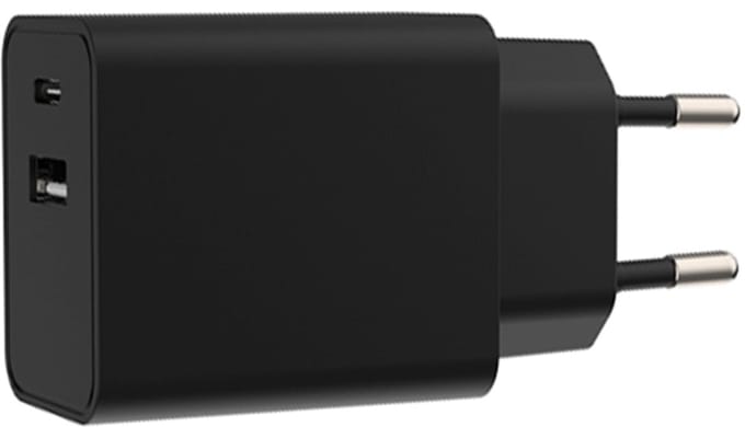 USB-A + USB-C Oplader Zwart 5V 3A