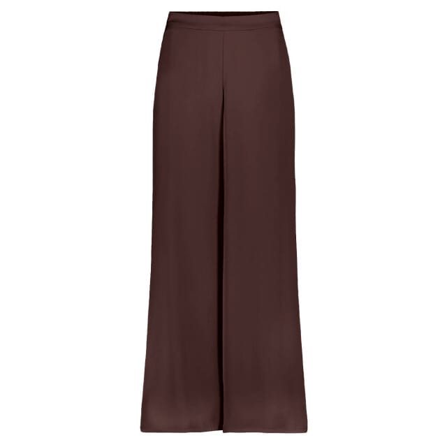 wide fit stoffen broek van satijn