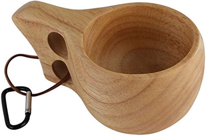 Dailygoods - Dubbel Gat Cup - Rubber Hout Koffie Beker voor Reizen