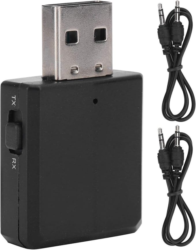 SnelShoppen - Bluetooth Audio Receiver Transmitter 3 in 1 - Bluetooth 5.0 USB Geluidskaart - Compacte AUX RCA 3.5MM Adapter - Draagbaar voor Laptop en
