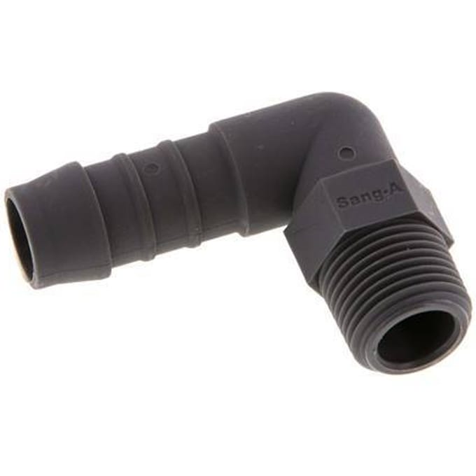 13 mm & R3/8'' PA 6 L-Slangpilaar Met buitendraad [5 Stuks]