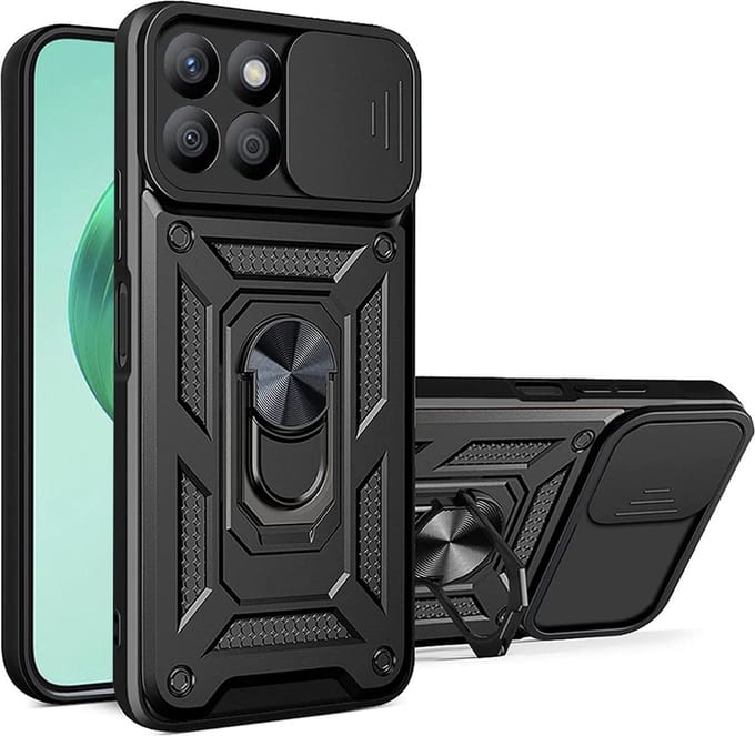 Hoesje geschikt voor HONOR X8b - Techsuit Camshield Back Cover - Zwart