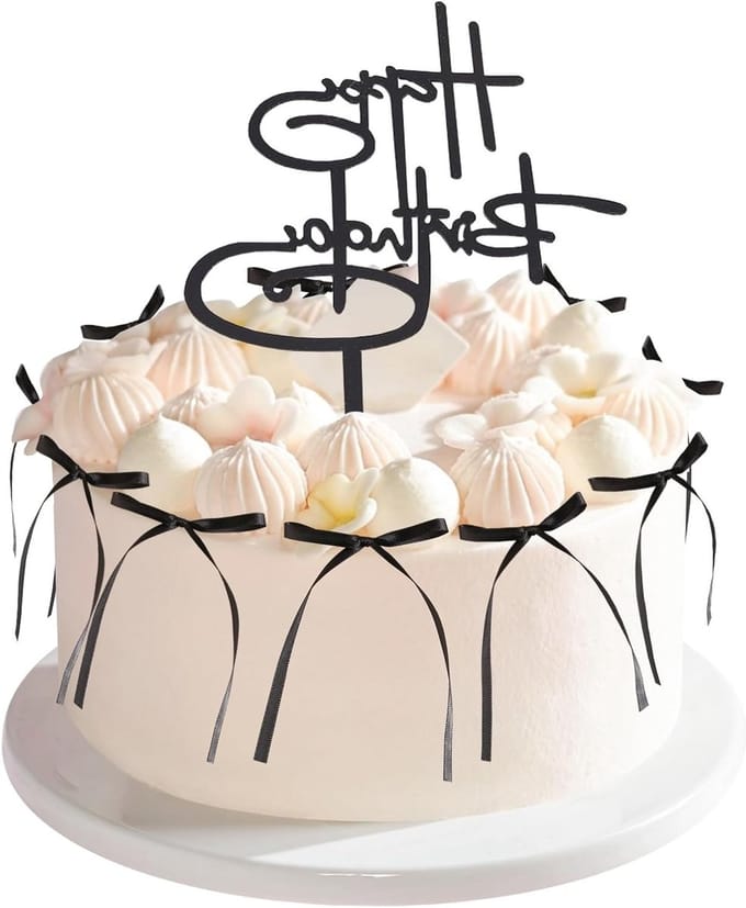 Solidchoice - 10 Stuks Zwarte Strik Cake Topper voor Feestdecoratie
