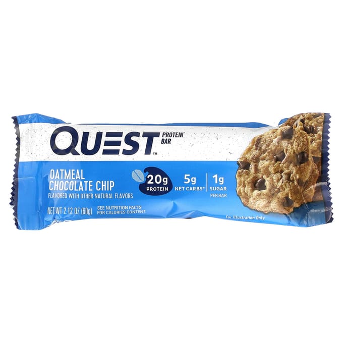 Quest Nutrition, Barres MRE, Flocons d'avoine Pépites de chocolat, 12 barres, 60 g (60 g) chaque