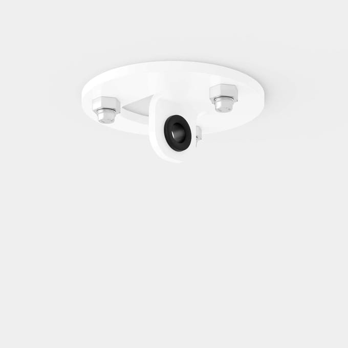 Plafond Ankerplaat - Verankeringspunt Bevestiging - Luchtacrobatiek Thuis - Gegroefd Stalen Frame - 12cm Diameter - Wit