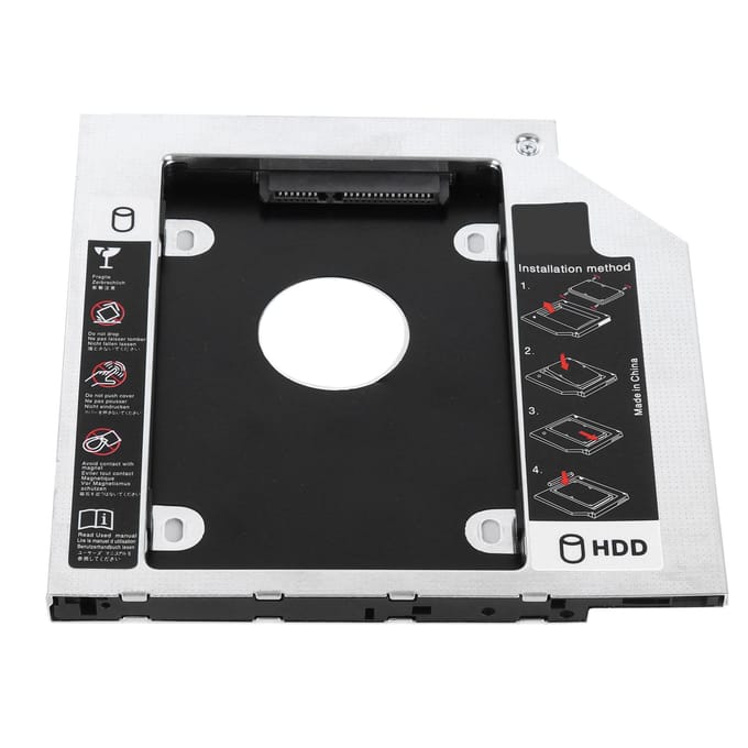 SATA3.0 HDD Caddy 9,5 mm 12,7 mm Universeel Tweede Aluminiumlegering Computeraccessoires voor Laptop 9,5 mm  (Niet inbegrepen Hard 9.5mm / 0.4in black