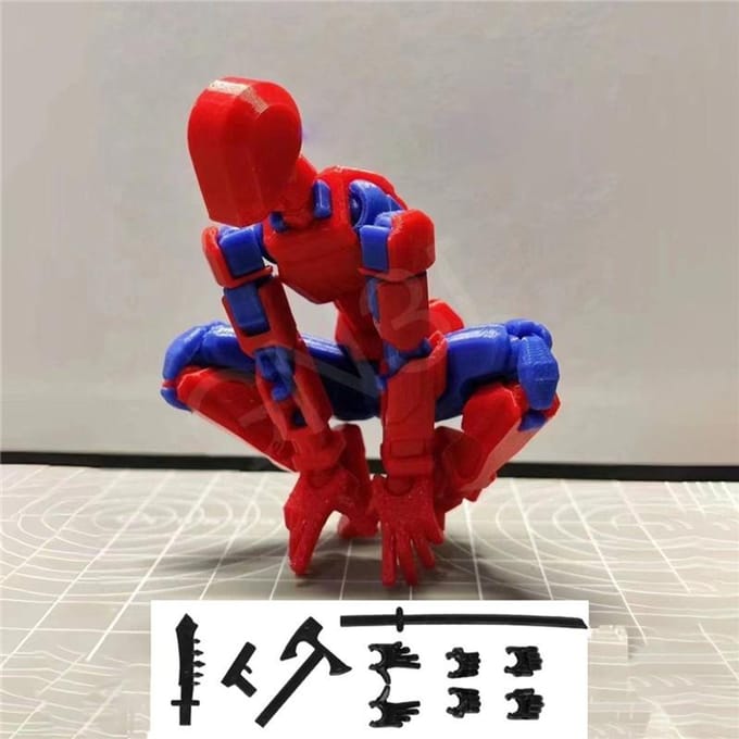 13 Gewrichtsverplaatsbare Actiefiguren Vormveranderende Robot 3D Geprint Mannequin Karakter Assembleer Speelgoed Ouder-kind Spel Kinderen Geschenken Drukverlagend Speelgoed red