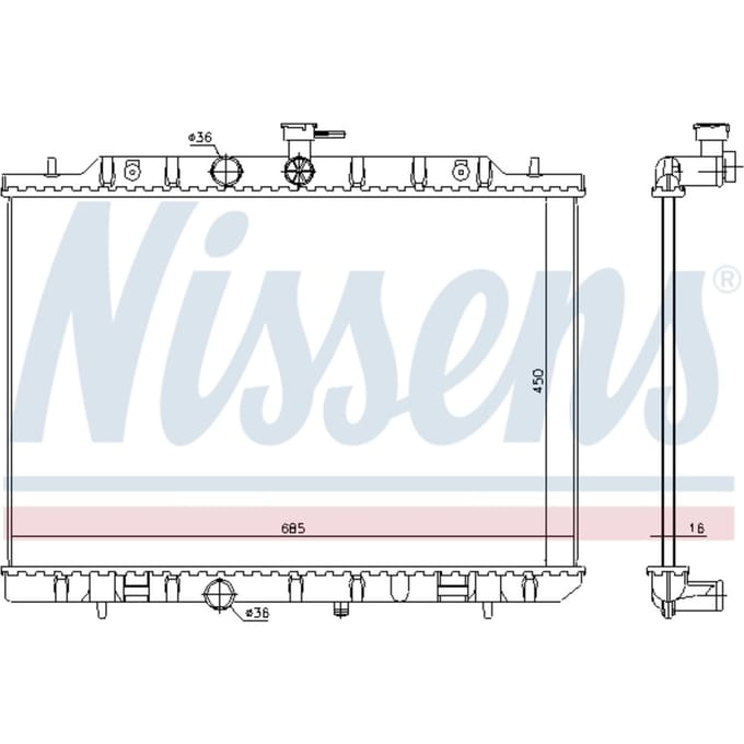 Radiator, motorkoeling NISSENS 67365