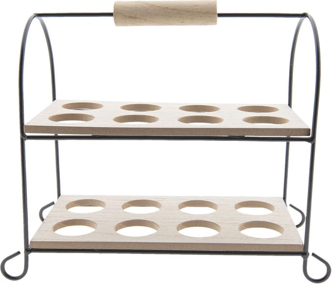 Clayre & Eef Eierhouder 21x11x20 cm Zwart Hout
