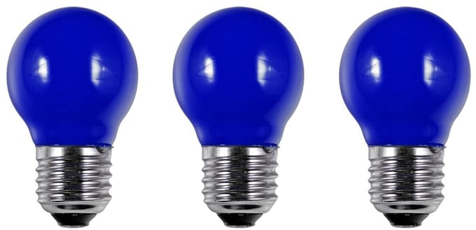 SPL E27 LED Lamp 1W - Blauw - LED Filament Mini Globe/Kogel G45 - Feestverlichting - 3 Stuks