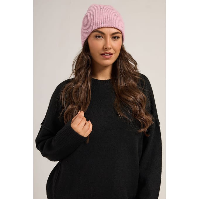 Yours Roze Muts Met Diamantensize One Size