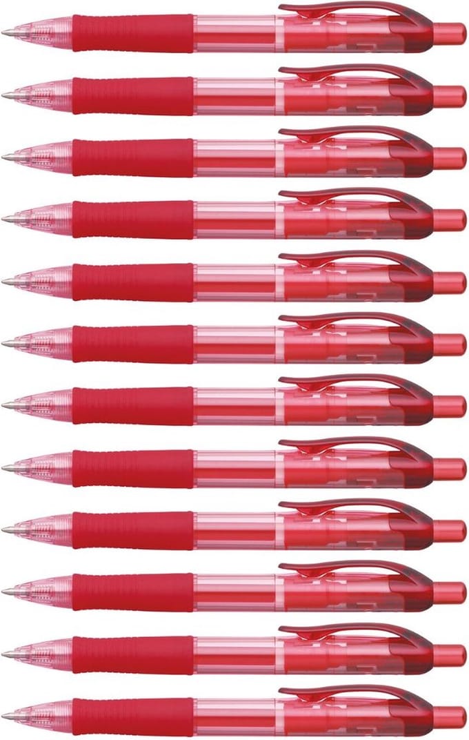 Penac Gelpen - FX-7 - Rood - 0.7 mm - Rood Inkt Gelpen - 12 stuks