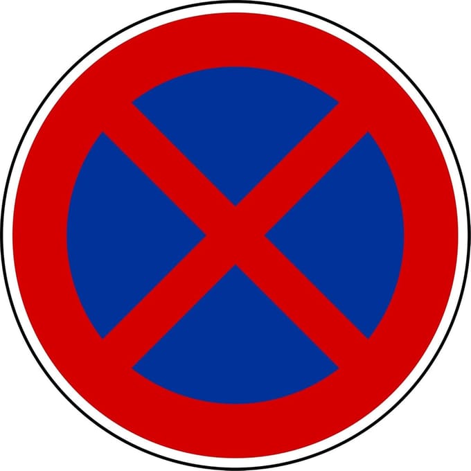Parkeerverbod Bord - Stop Bord - Parkeercontrole - Verzinkt Staal - Ø 200 mm - Blauw