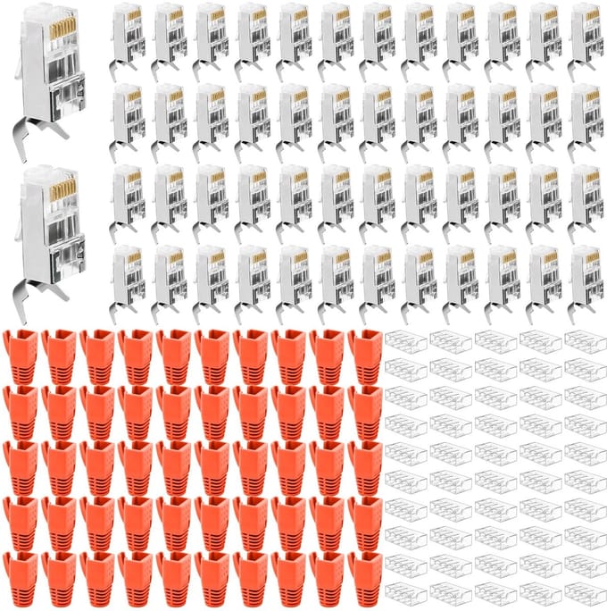 Dailygoody - Rj45 Plug Cat 7 - Set van 50 Stuks - 10 Gbps Ethernet
