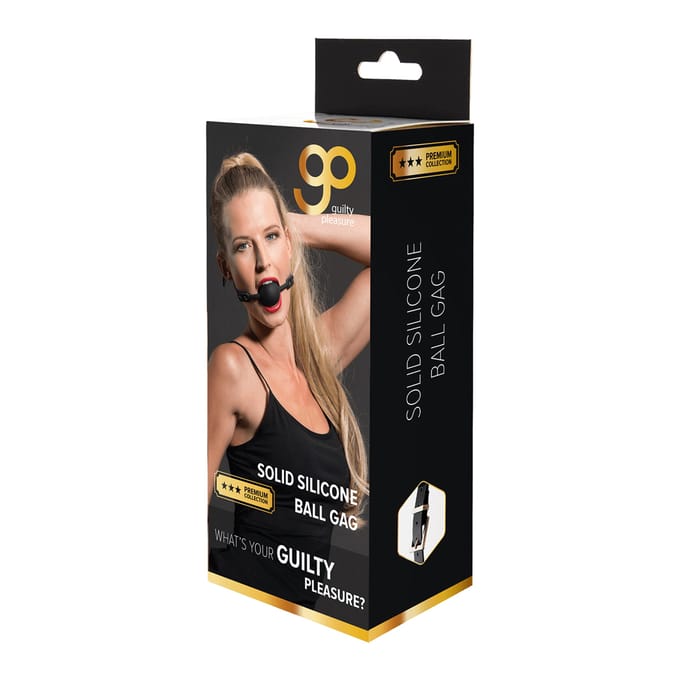 GP PREMIUM SOLID SILICONE BALL GAG Zwart.