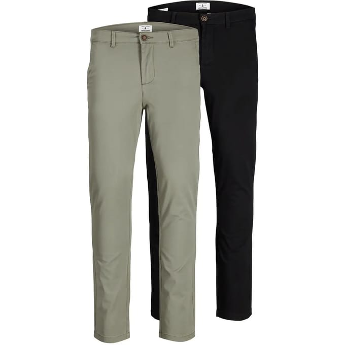 JACK&JONES Heren Multi-Pack Broek, Marco Piped Pockets Low Rise Chinos, 2 Pack