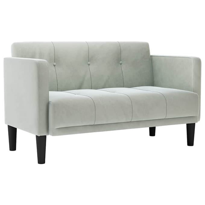 vidaXL - Loveseat - bank - lichtgrijs - 111 - cm - fluweel