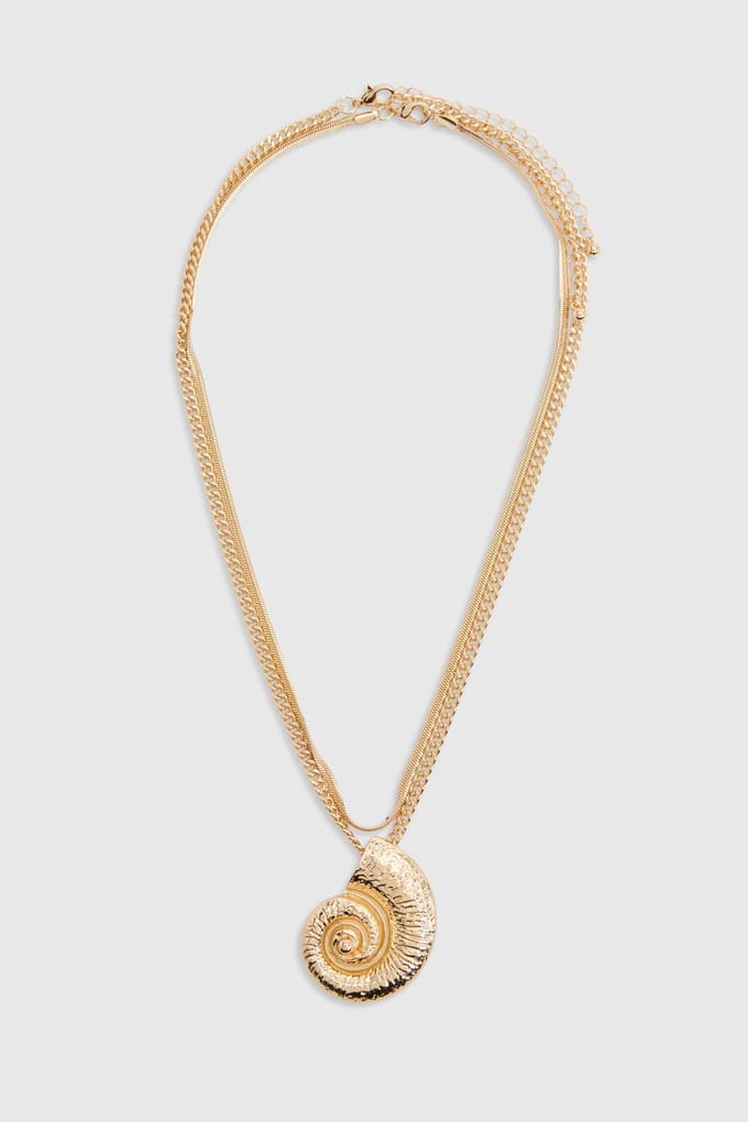 boohoo Dames Schelp Hanger Kettingen 2-pack | Goud
