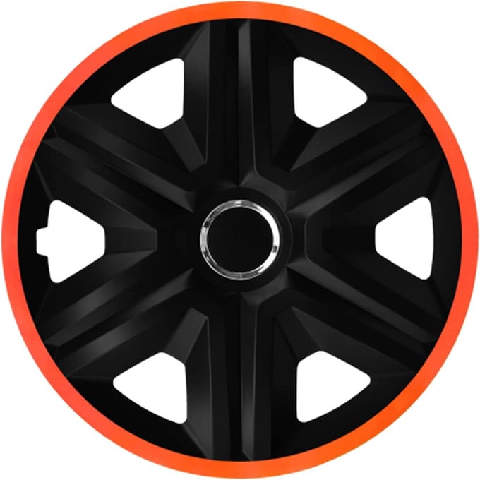 NRM - Wieldoppen 15" Fast Lux - Set van 4 stuks - Oranje / Zwart
