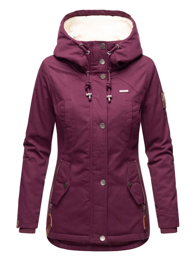 Marikoo dames winterjas met teddyfleece voering & capuchon