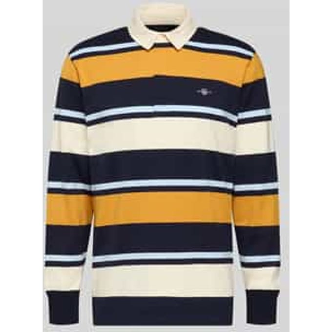 Sweatshirt met polokraag en labelstitching