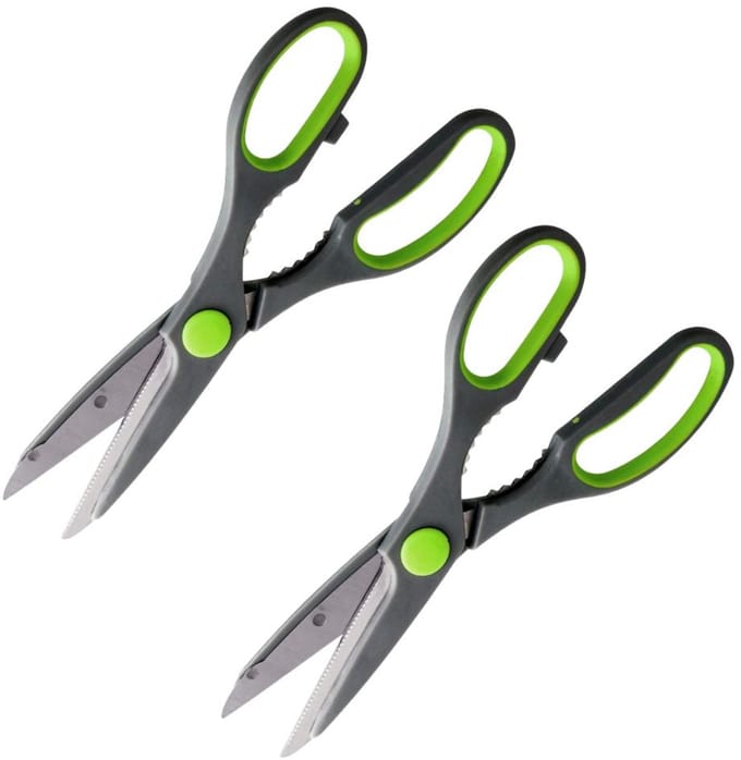 Set van 2 Keukenscharen met flesopener Nirosta