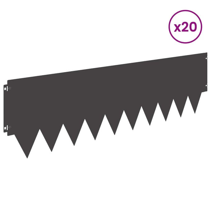 vidaXL - Gazonrand - 20 - st - 103x30cm - Staal - Zwart