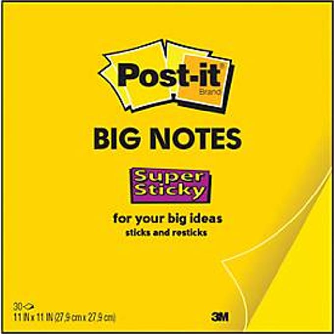 Post-it® Super Sticky Big Notes BN11-EU, 279 x 279 mm, 30 vellen, geel