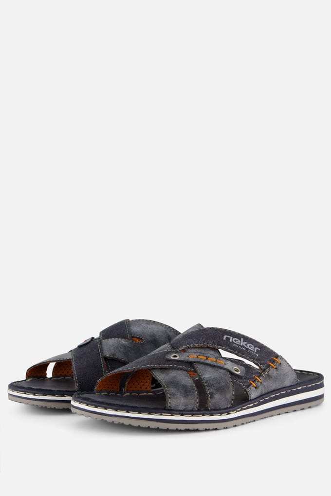 Rieker Slippers blauw Synthetisch - Maat 43