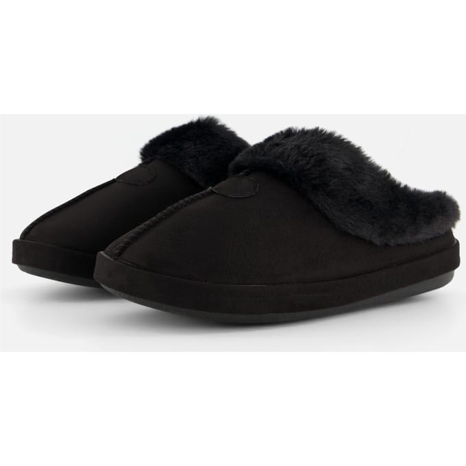 Ziengs Pantoffels zwart Textiel