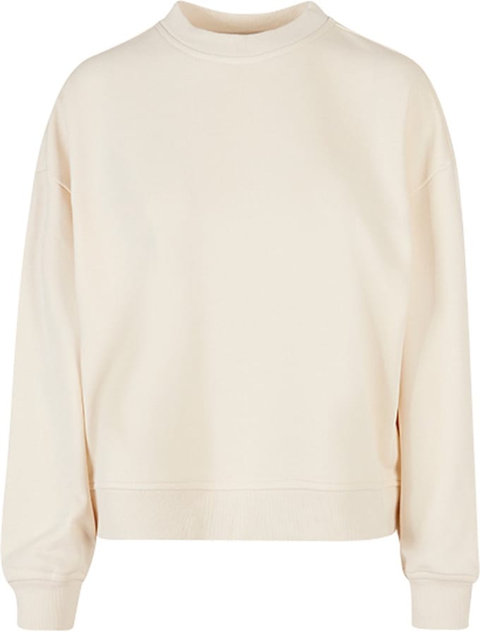 Build your Brand Ladies Oversized Crewneck Sweatshirt BY212 - WHITE SAND - M