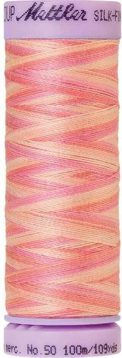 AMANN SILK-FINISH COTTON, MULTI-COLOR GAREN, ROZE, 100M, COL. 9847, PER STUK