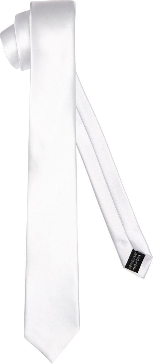 Ladeheid Smal Stropdas - Stropdassen voor heren - Lengte: 150 cm, Breedte: 5 cm - Wit - LA-EA-TMS-5