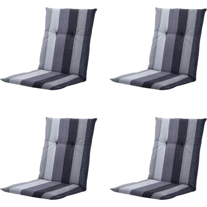 Madison - Tuinstoelkussen Lage Rug Victoria grey - Ca. 105x50 cm - Set van 4