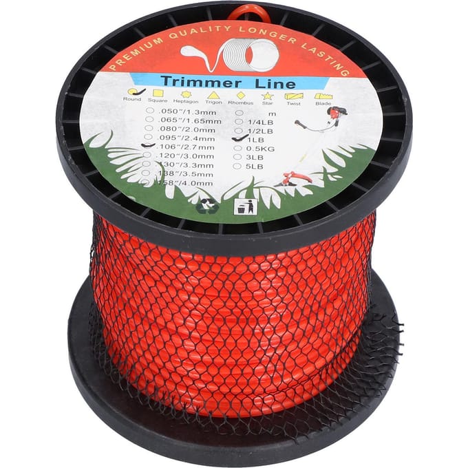 Fil de coupe rond en nylon de 2,7 mm, 0,5 kg, robuste, pour pelouse et jardin