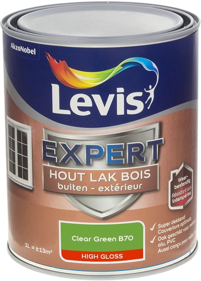 Levis - Expert Hout Lak Buiten High Gloss Mix - Clear Green B70 - Mengverf - 1 L