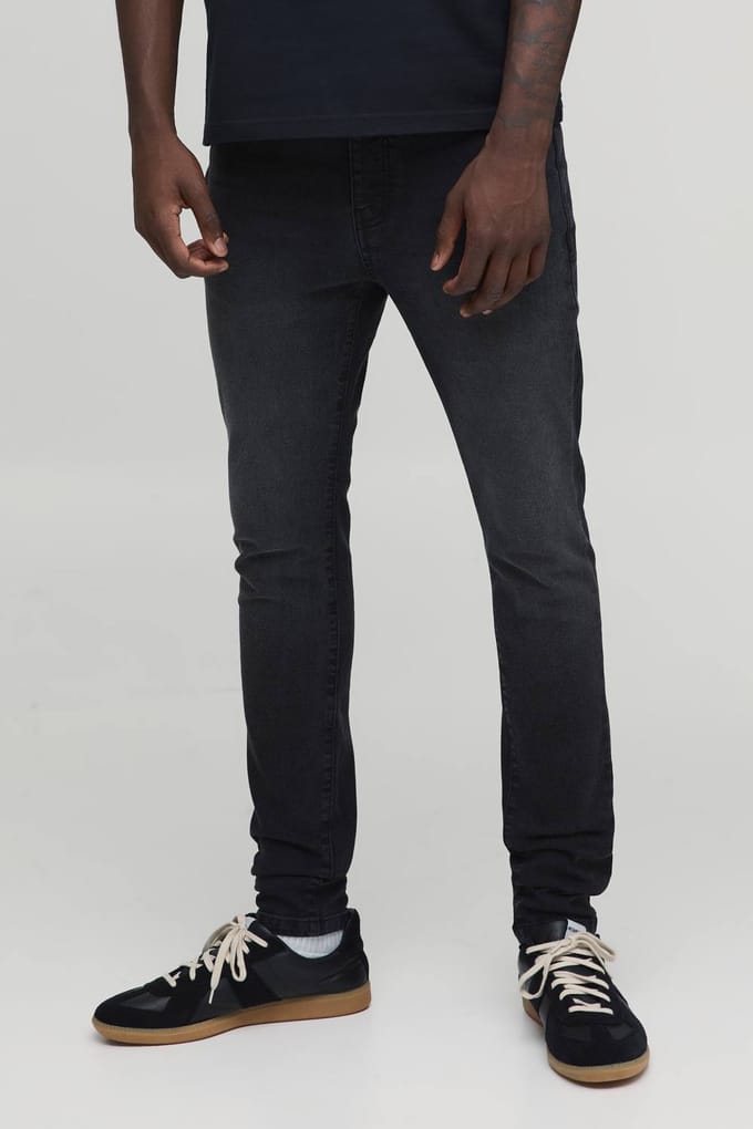 Essential Skinny Fit Stretch Jeans | Washed Black | Size 48S