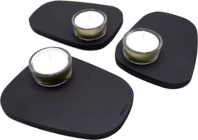 NOOBLU PEBL waxinelichthouder - Midnight black - set van 3