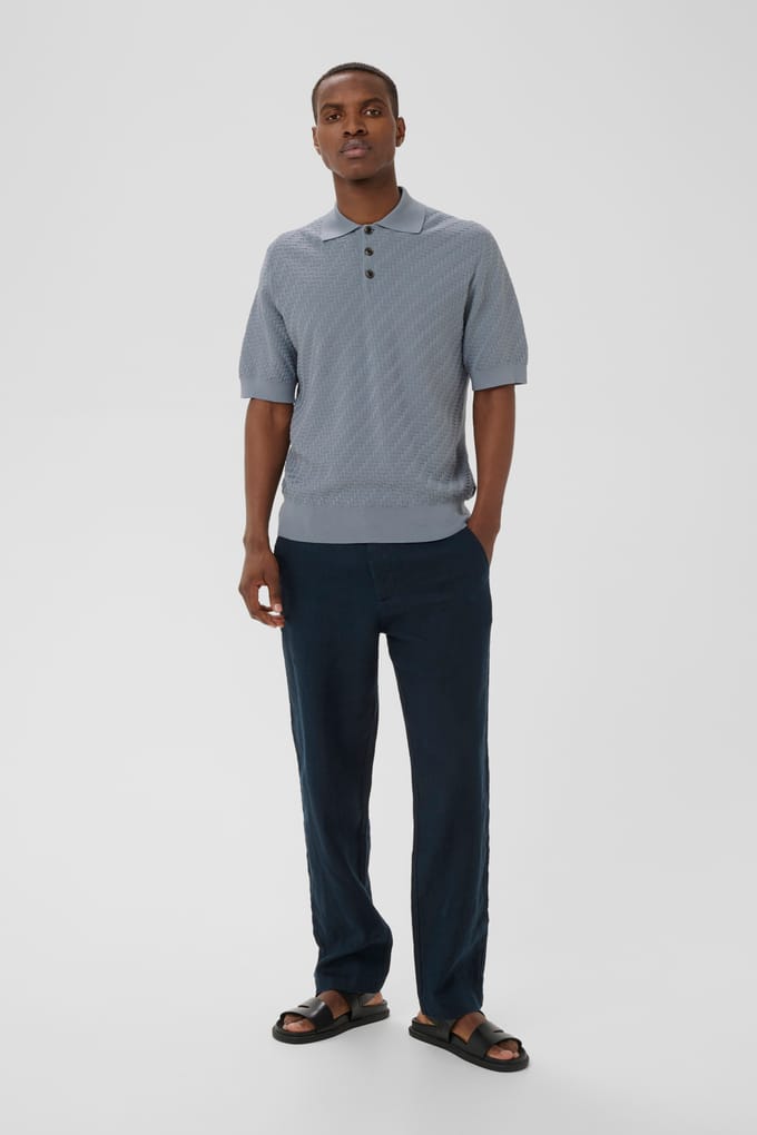Regular fit poloshirt van puur katoen in tricotlook